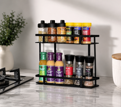 2-Tier Kitchen Spice Rack Organizer – Countertop Storage Stand