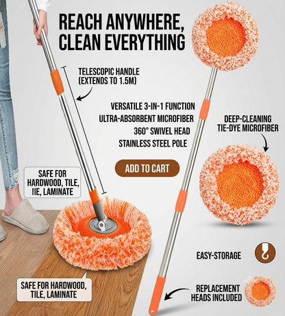 360° Microfiber Spin Mop – Deep Clean with Less Effort