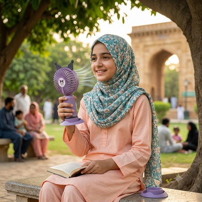 Cute and Powerful Handheld Fan — Stay Cool Anywhere, Anytime!