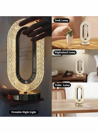 3-Mode Crystal Rose Table Lamp – Premium Diamond Atmosphere Light