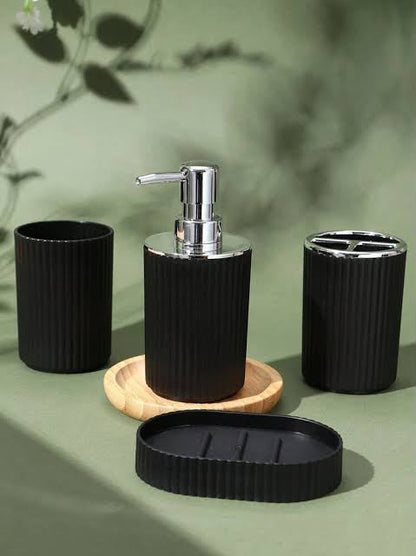 Ribbed Ceramic Soap Dispenser – Elegant Bathroom & Kitchen Essential