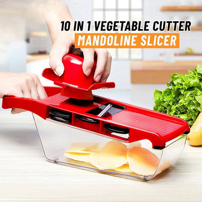10-in-1 Vegetable Cutter &amp; Mandoline Slicer – Chop, Slice &amp; Grate with Ease

