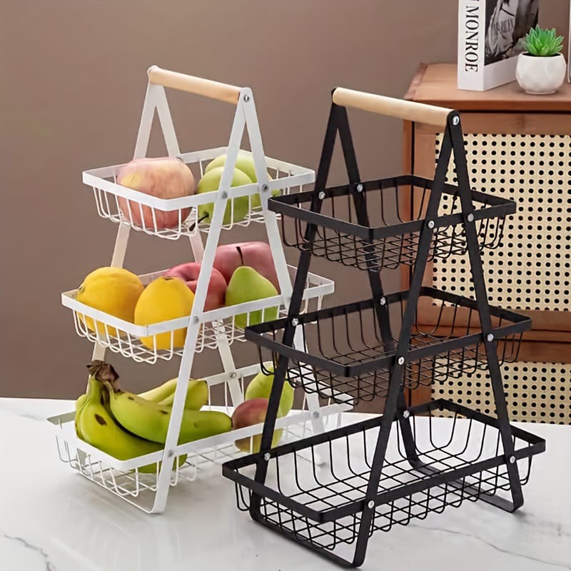 3-Tier Fruit &amp; Veggie Basket – Space-Saving Kitchen Storage