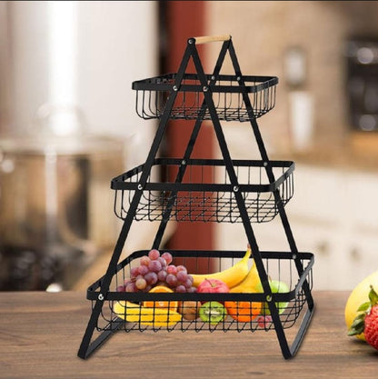 3-Tier Fruit &amp; Veggie Basket – Space-Saving Kitchen Storage