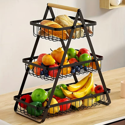 3-Tier Fruit &amp; Veggie Basket – Space-Saving Kitchen Storage