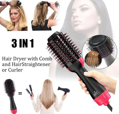 3-in-1 Hot Air Brush – Hair Dryer, Straightener &amp; Volumizer in One