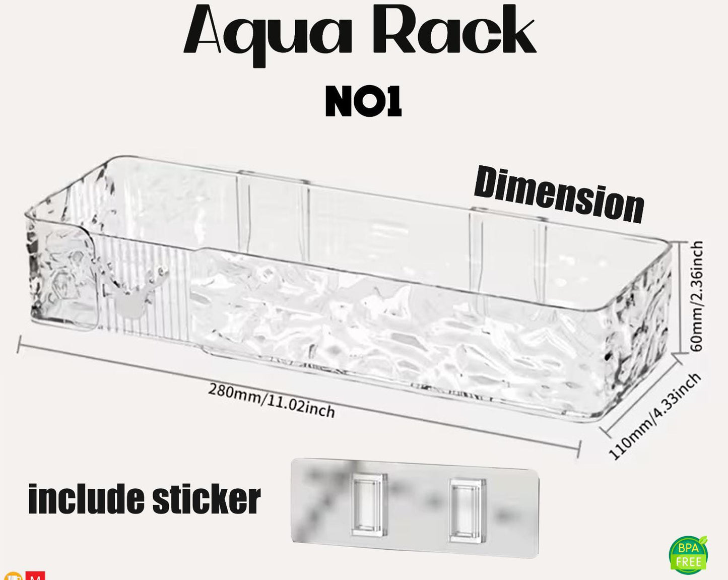 Aqua Rack – Unbreakable Wall-Mounted Bathroom Organize