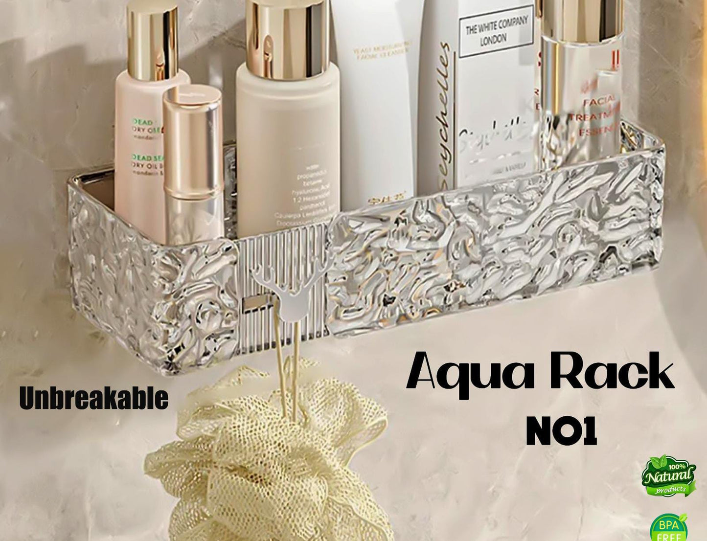 Aqua Rack – Unbreakable Wall-Mounted Bathroom Organize