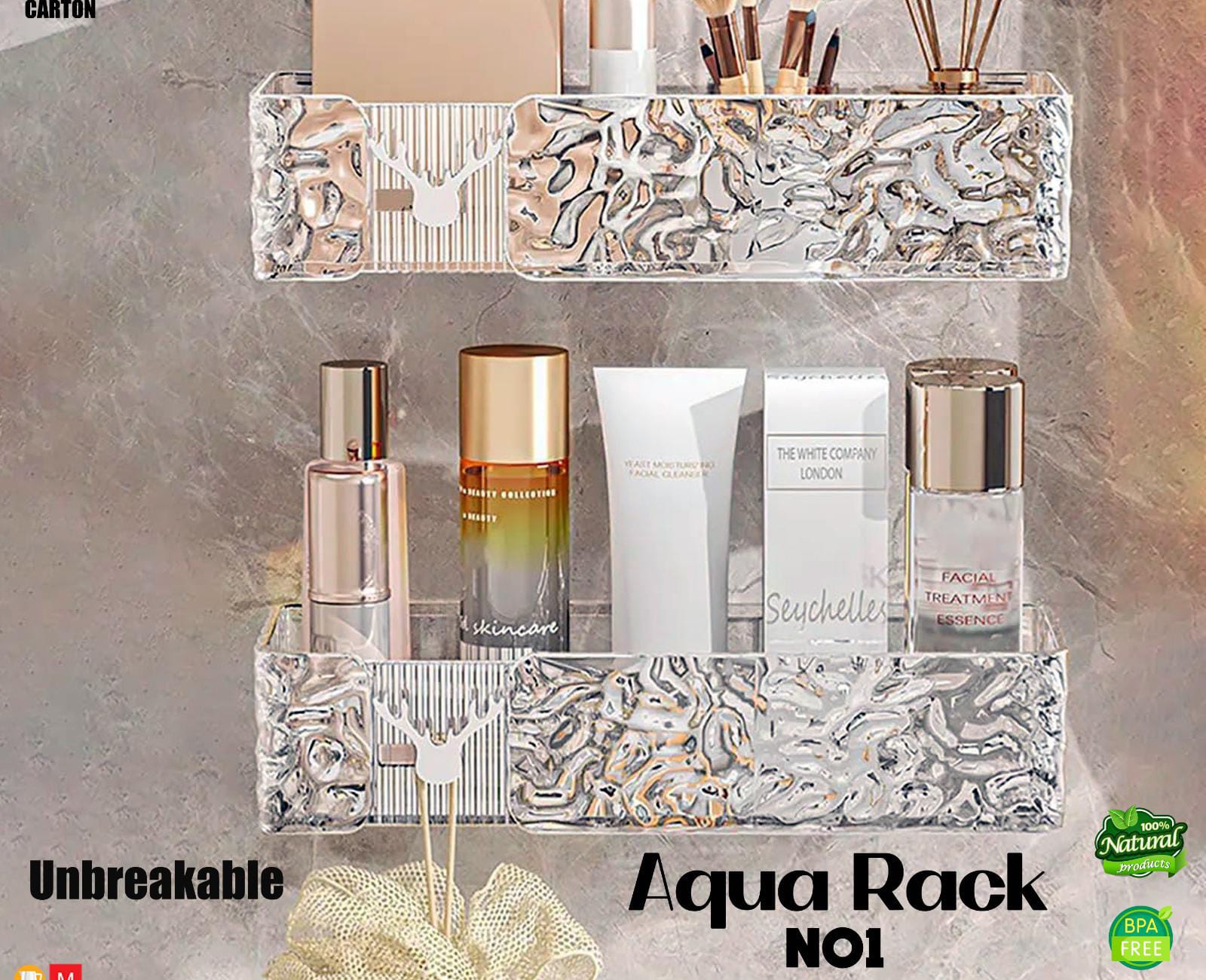 Aqua Rack – Unbreakable Wall-Mounted Bathroom Organize