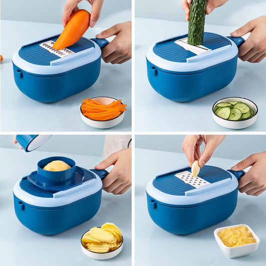 Multi-Function Vegetable Cutter with Wash Basket – All-in-One Kitchen Tool