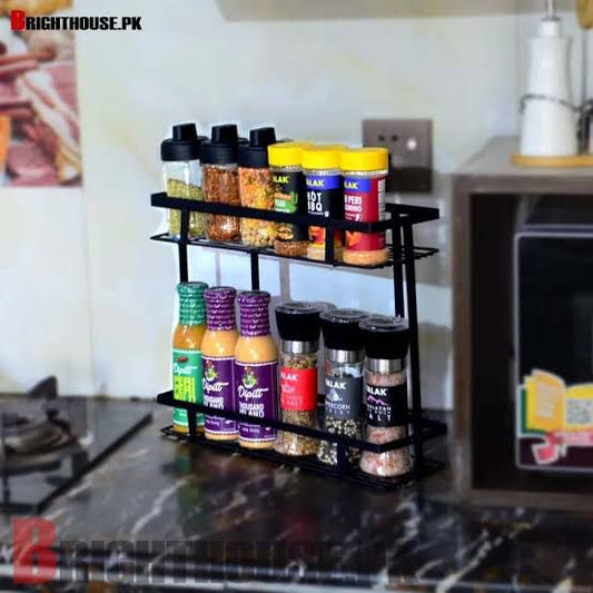 2-Tier Kitchen Spice Rack Organizer – Countertop Storage Stand