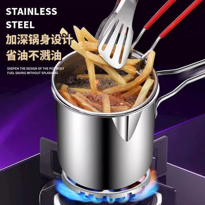 🍳 Stainless Steel Deep Frying Pot – Cook Crispy Meals with Less Mess