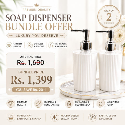 Ribbed Ceramic Soap Dispenser – Elegant Bathroom & Kitchen Essential
