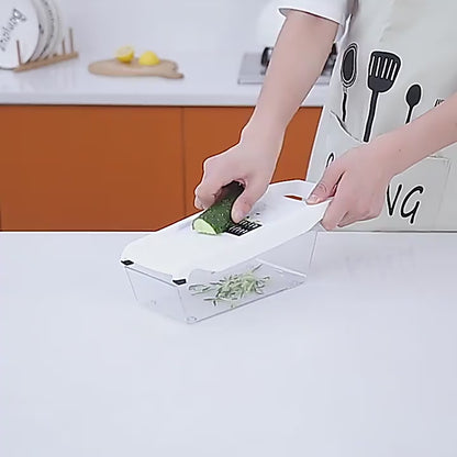 Multi-Function Vegetable Cutter with Wash Basket – All-in-One Kitchen Tool