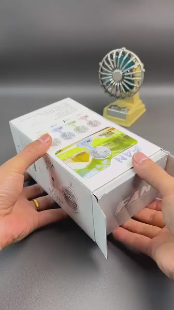 Retro Desk Fan – Rechargeable Mini Fan with Digital Display