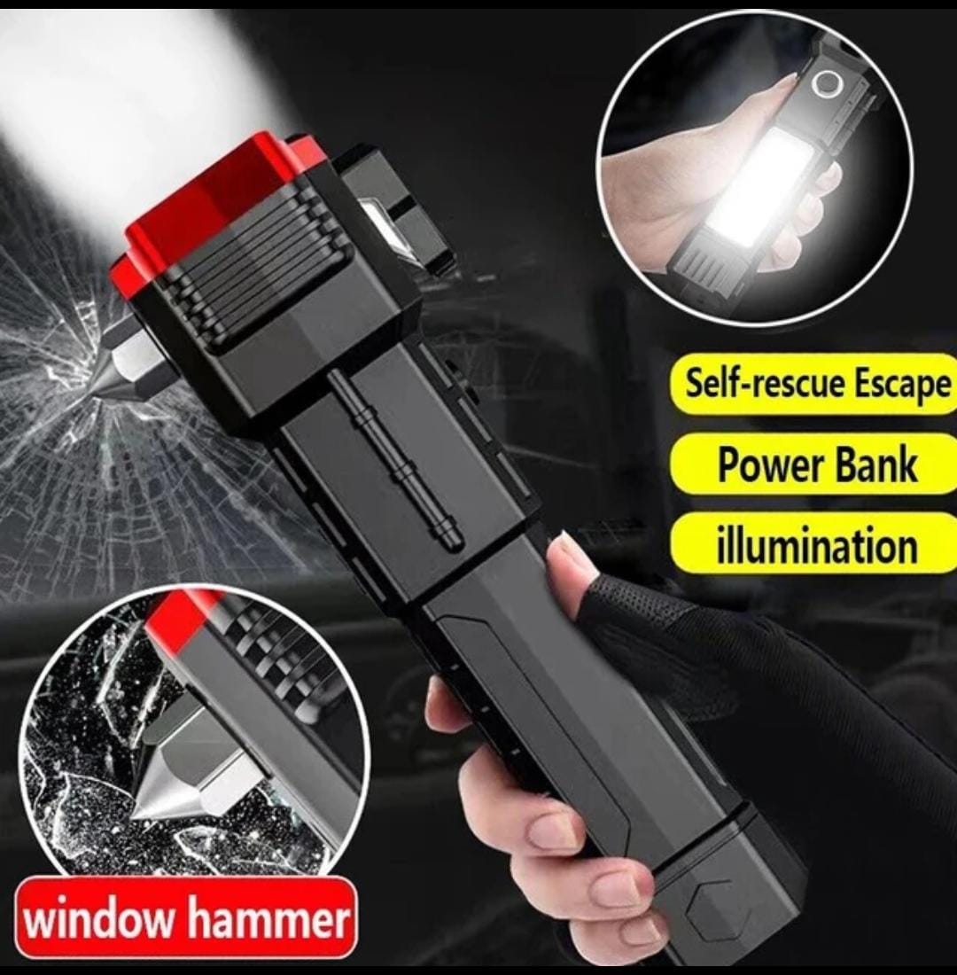 LED Hammer Torch Light with Power Bank