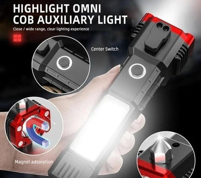 LED Hammer Torch Light with Power Bank