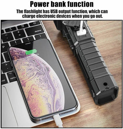 LED Hammer Torch Light with Power Bank
