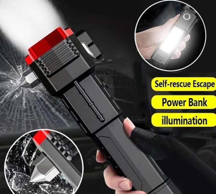 LED Hammer Torch Light with Power Bank